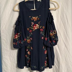 Umgee Navy Blue Blouse Small.